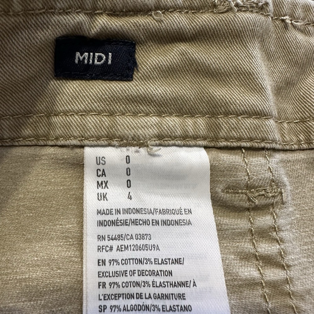 American Eagle Shorts Womens 0 28x3 Midi Chino Khaki Tan Cuffed Stretch AE - Picture 4 of 6